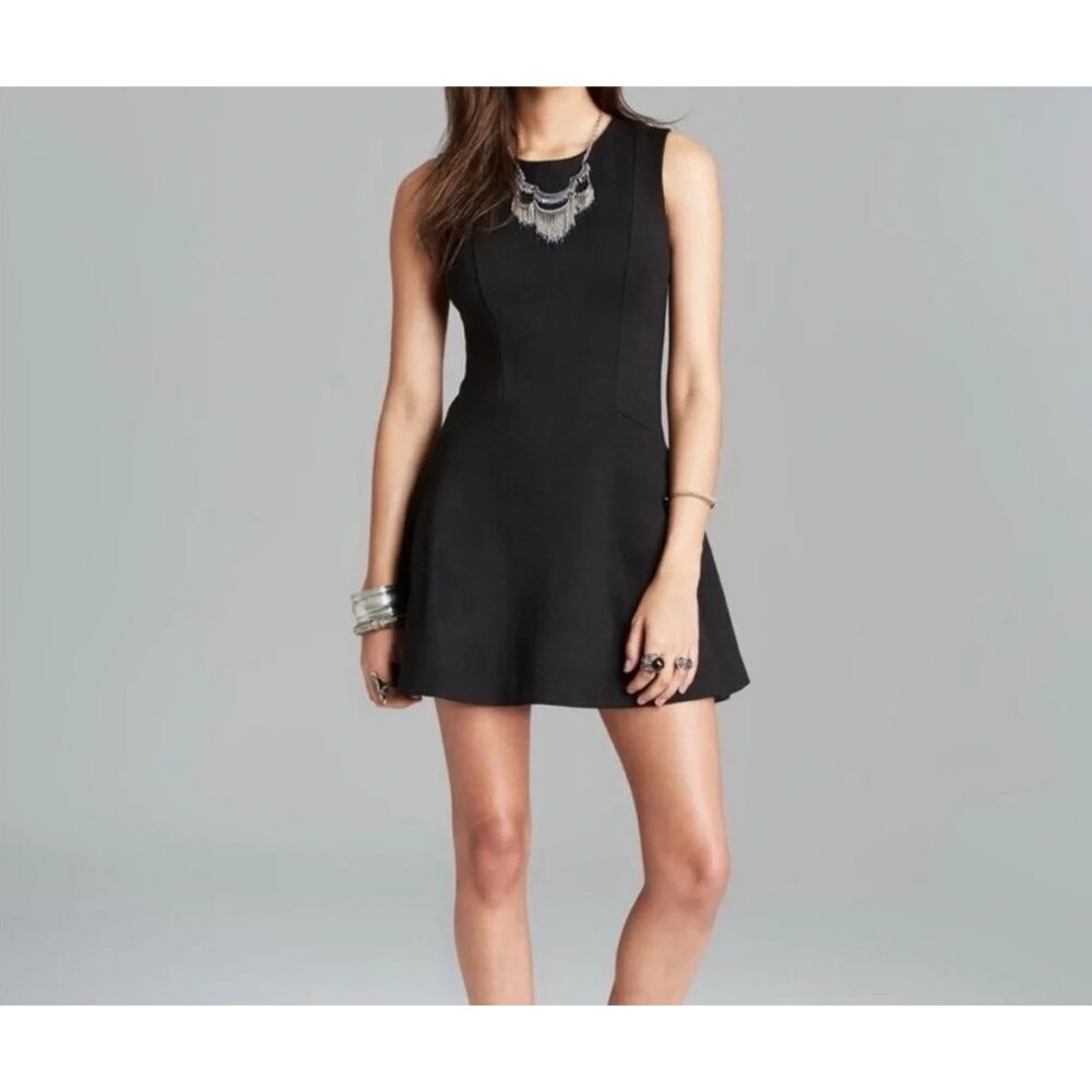 Free People Black Cha Cha Mini Dress Sleeveless Size M New!